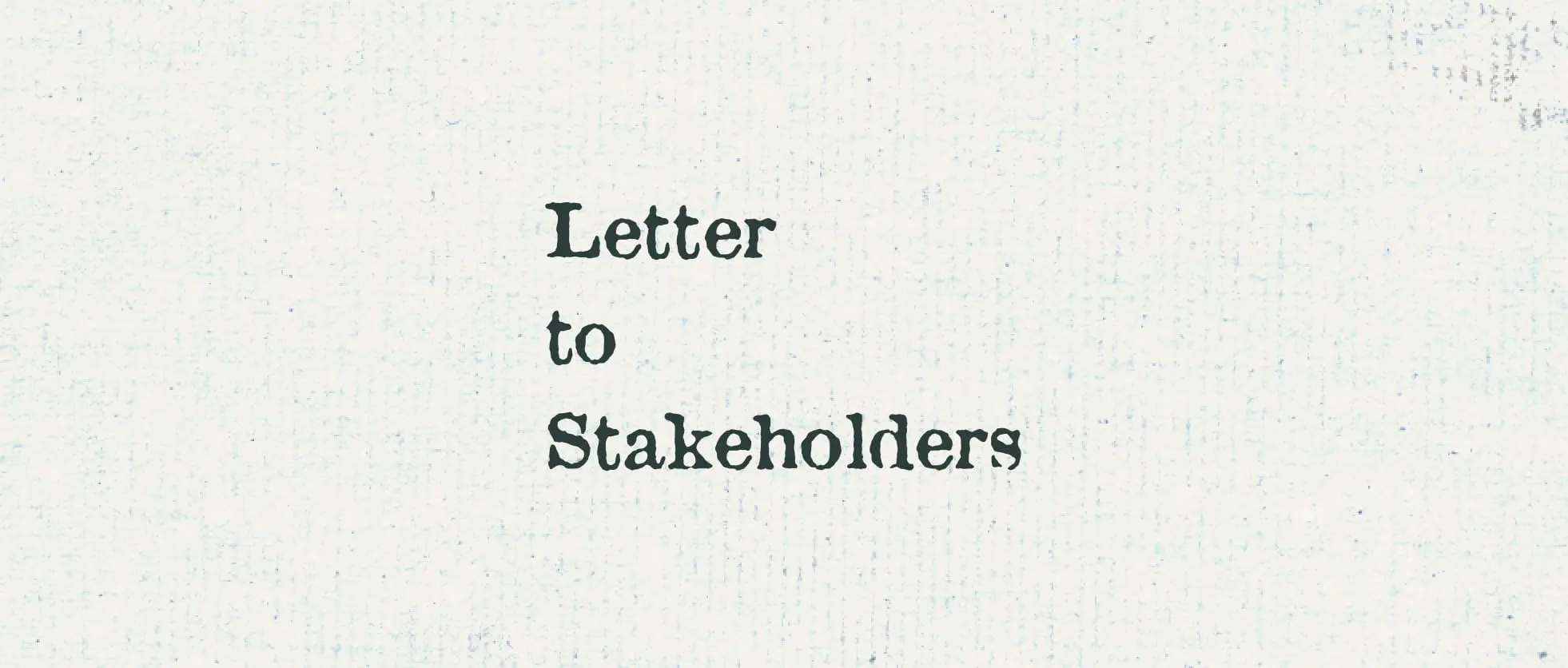 Stakeholder Update